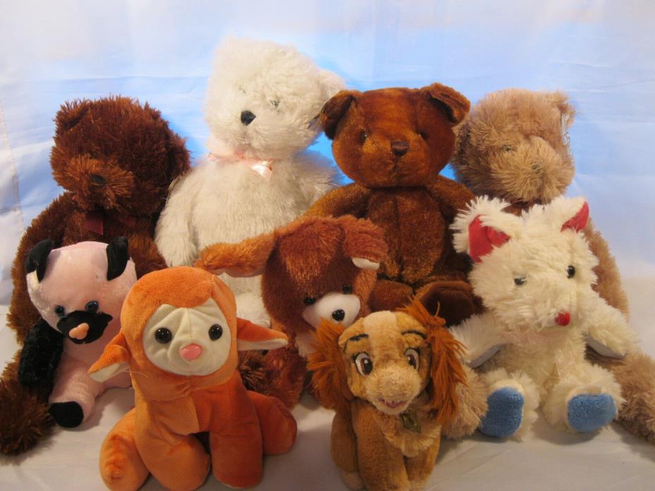 NINE (9) STUFFED ANIMALS - ALL NEAT AND CLEAN - VERY GOOD CONDITION