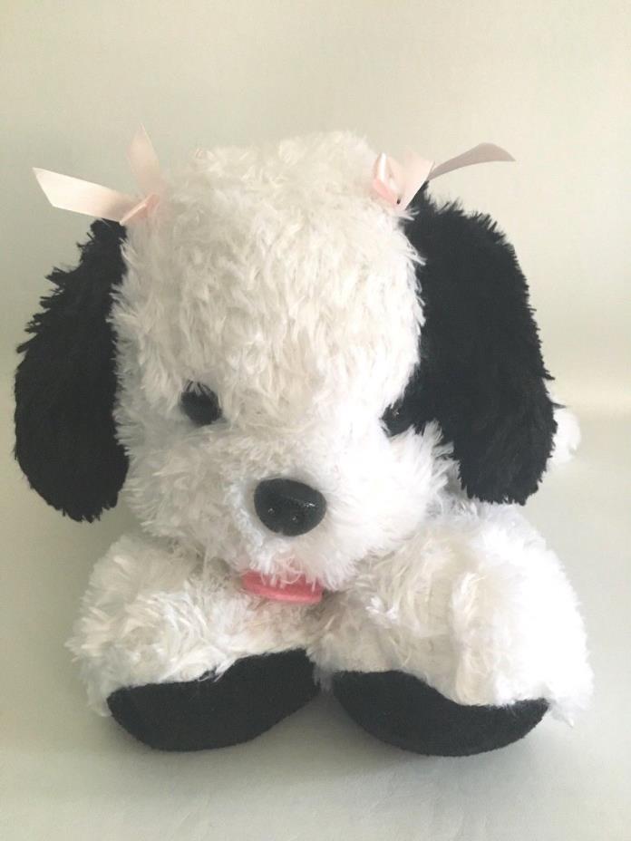 Toby N Y C Black White Puppy Dog Handbag 20 Inches Plush Soft Stuffed Animal