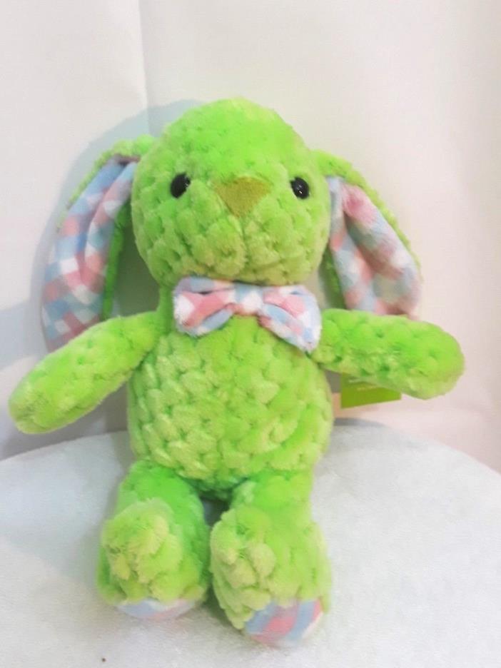 happy go fluffy Plush Green Bunny Rabbit  9