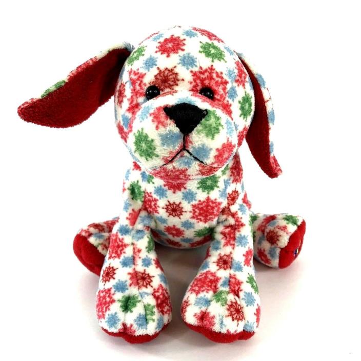 Ganz Webkins White Red Green Snowflake Holiday Puppy Plush Stuffed Toy No Tag
