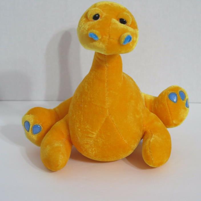 BJ Toy Co Orange Dinosaur Nessie Plush Stuffed Animal 9 inches