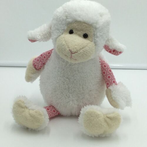 Animal Adventure White Pink Sheep Lamb Plush Soft Toy 2009 Stuffed 12