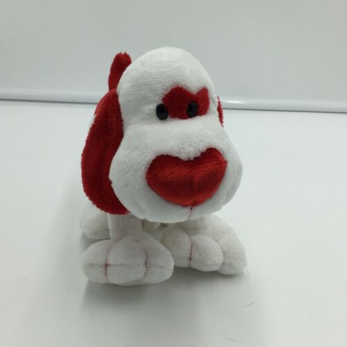 Walmart Red White Puppy Dog Plush Heart Nose Soft Toy Stuffed Animal 7
