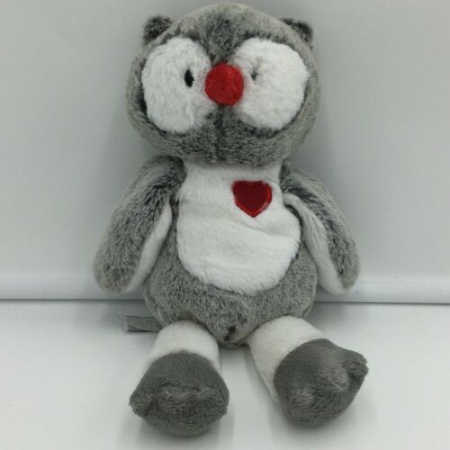 Mary Meyer Gray Red White Heart Owl Plush Soft Toy Stuffed Animal 9