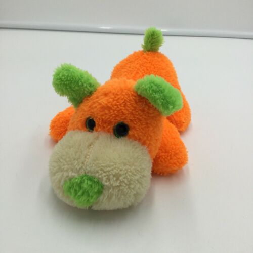 Greenbrier Neon Orange Green Puppy Dog Plush Soft Toy Stuffed 7