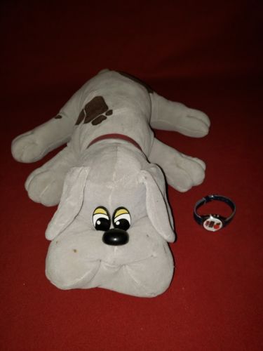 1985 Pound Puppies 18 Inch Grey With Brown Spots and Pound Puppy Watch