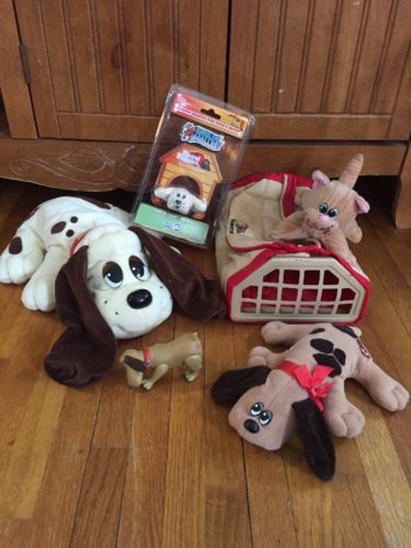 Vintage Pound Puppies & Pur-r-ries Lot 1985 Plush Dogs, Cat & Accessories Rare