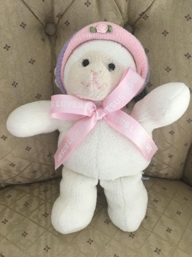PRINCESS SOFT TOYS STUFFED PLUSH LAMB JESUS LOVES ME 9”