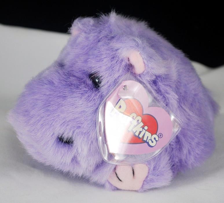 Puffkins Henrietta Purple Hippo Plush Stuffed Swibco Retired Vintage Toy w/ Tag