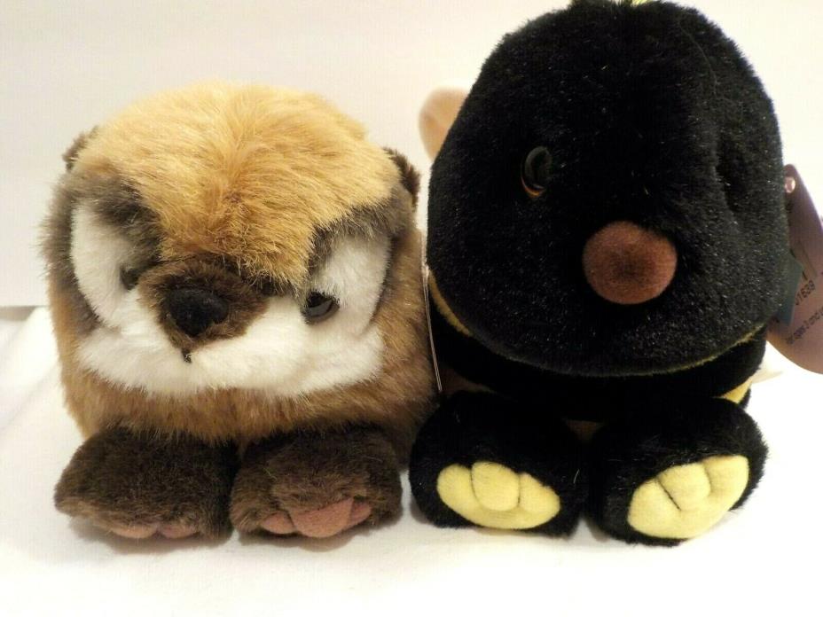 Puffkins Plush Animals  -  Lot Of Two - Plush Stuffed Vintage  Puffkins