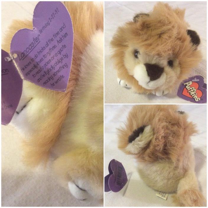 Puffkins Lancaster Lion Tiny Stuffie Plush Beanbag Tan Swibco Stuffed Animal
