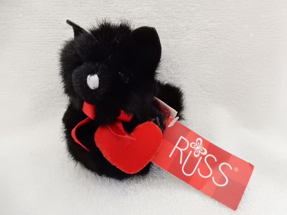 Plush Russ Itty Bitty Love Black Kitten 4” Tiny LOVE Cat #00302 LOOKS GREAT EUC