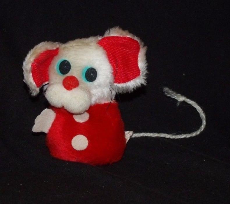 Vintage Russ Berrie Red White Mouse Rat Plush 1978 Mini 4