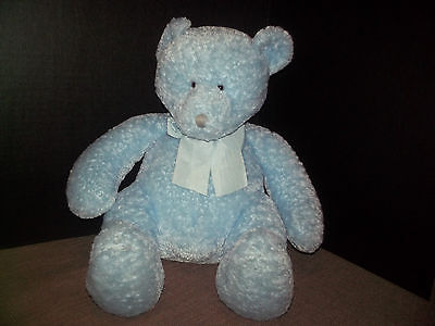 Russ Baby Blue Teddy Bear Snookie W/Rattle Plush Super Soft 12