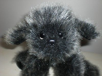 RARE Russ Plush MUFFIN Black White BICHON FRISE Puppy DOG Stuffed Animal #24167