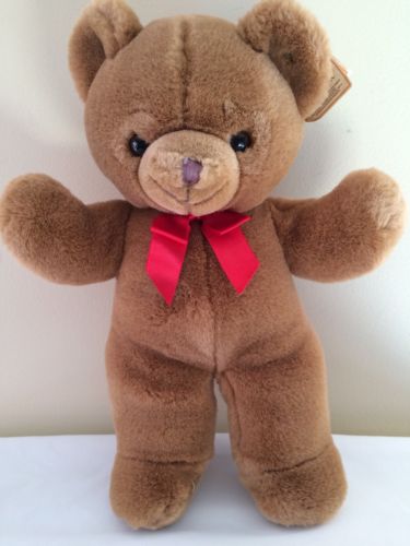 NWT Russ Berrie Cinnamon Teddy Bear Brown Red Bow 15