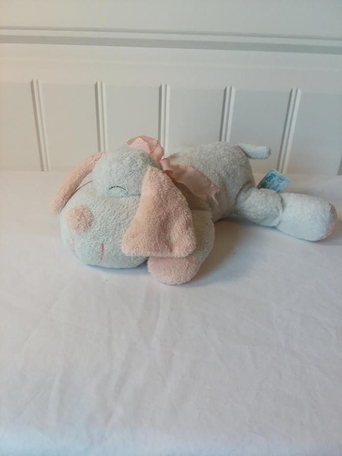 Russ Berrie Plush Cuddle Puppy Dog Baby Lovey Rattle Blue Pink Moon 11