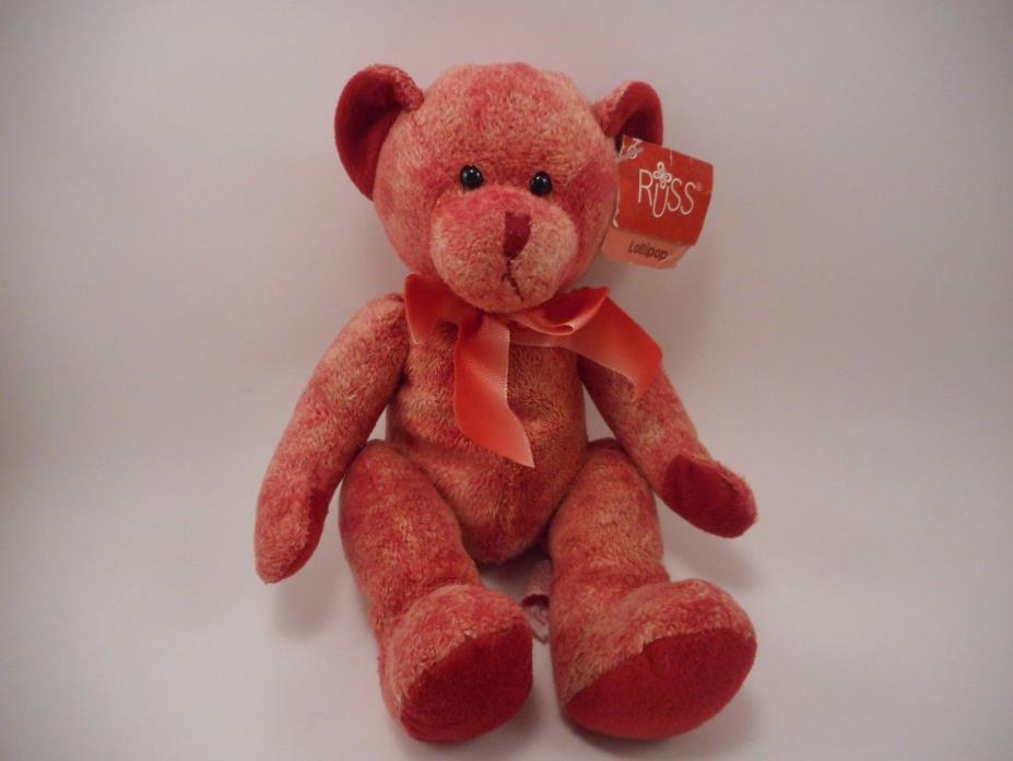 Lollipop Stuffed animal by Russ Red plush teddy bear