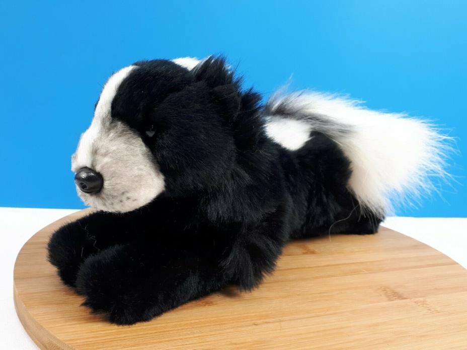 Russ Yomiko Classics Skunk Plush White & Black Fluffy Tail Stuffed Animal 10