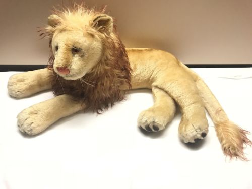 Vintage Steiff Leo Lion Lying Position Large 28