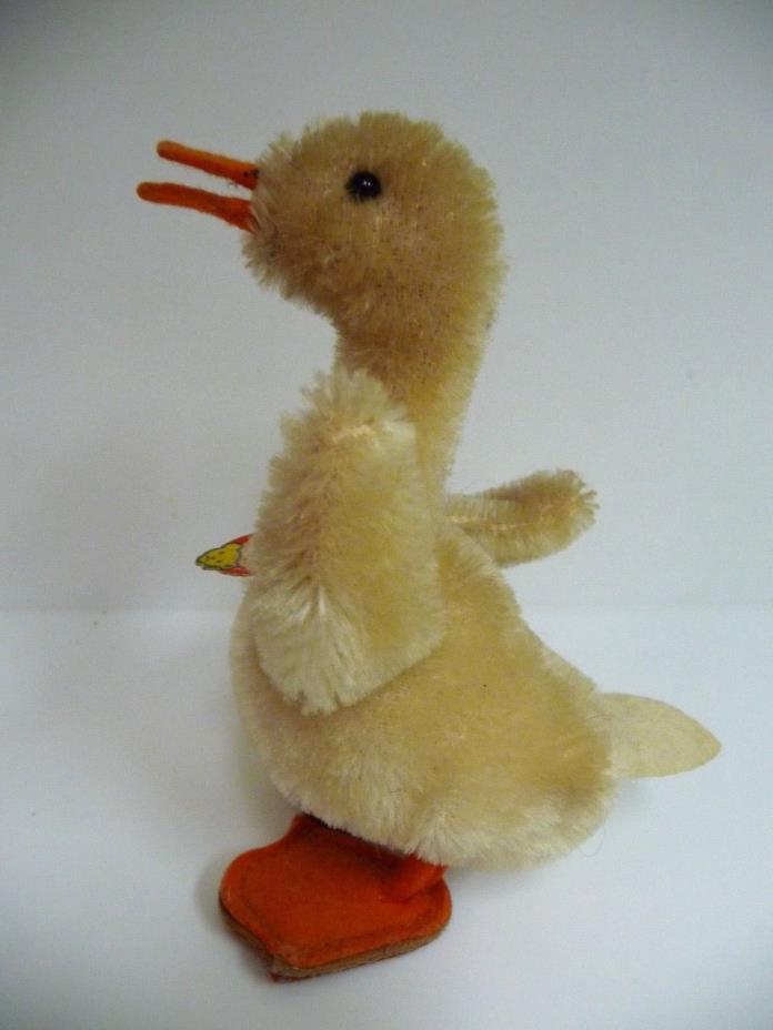 Vintage Steiff Baby Goose Gosling Mohair Stuffed Animal w/ Original Steiff tag