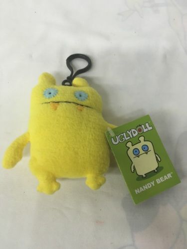 Little Uglys Nandy Bear Keychain Ugly Doll Plush Stuffed Monster W/Tag Yellow