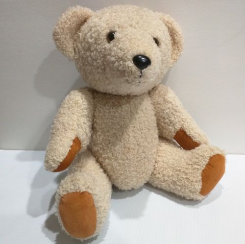 VINTAGE Heavy Quality Beige Teddy Bear Mid Western Home Prod movable joints 14
