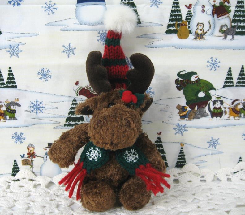 Miles Kimball Vintage Christmas Holiday Plush Moose 8