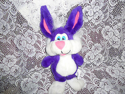 Vintage Purple and White Fuzzy Stuffed Rabbit Great American Tpy Co. 11 1/2in.