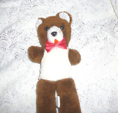Vintage Brown and White Stuffed Teddy Bear   Etone 10in.  1981