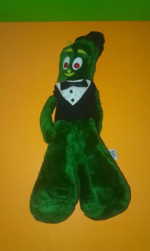 1988 ACE NOVELTY GREEN GUMBY STUFFED PLUSH TOY DOLL IN TUXEDO & HAT 14