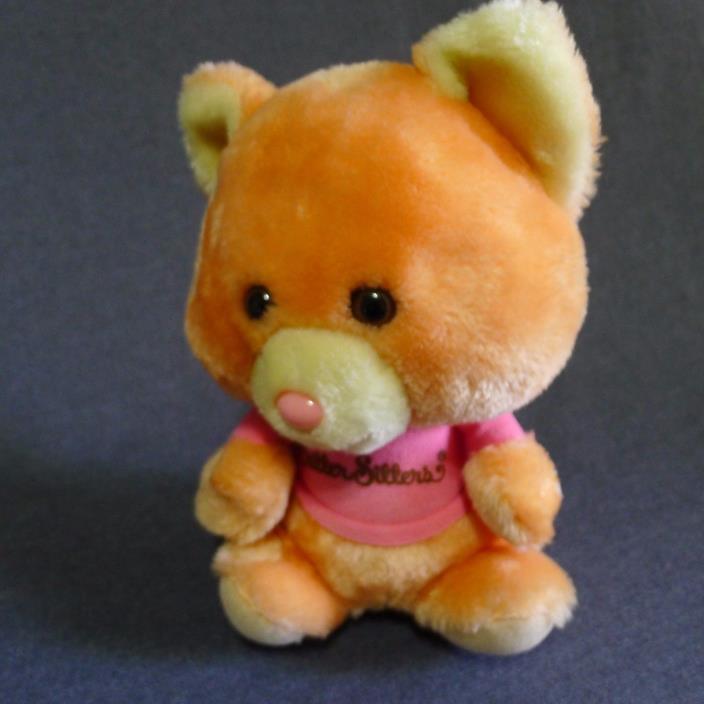 Critter Sitters Plush Peach Cat 9 Inches Stuffed Animal 1982 Animal Fair Korea