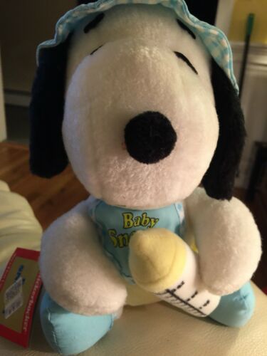 Vintage BABY SNOOPY KNICKERBOCKER Plush Toy 9” Tall MINT WITH ACCESSORIES