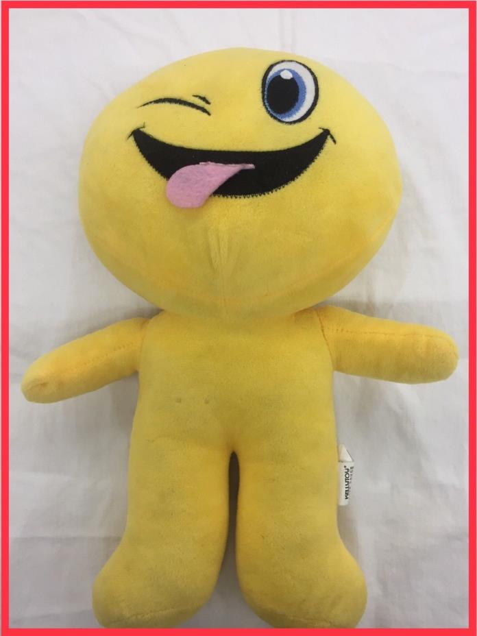 Kelly Toys smiley tongue emoji emoticon stuffed doll yellow stuffie