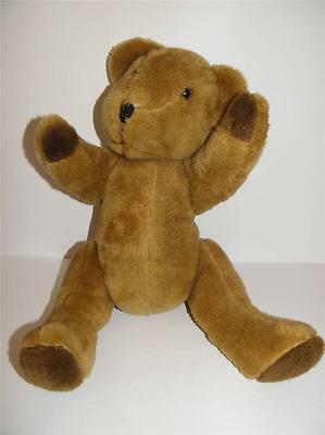 ADORABLE Vintage ANTIQUE Mocha BROWN Jointed TEDDY BEAR 17