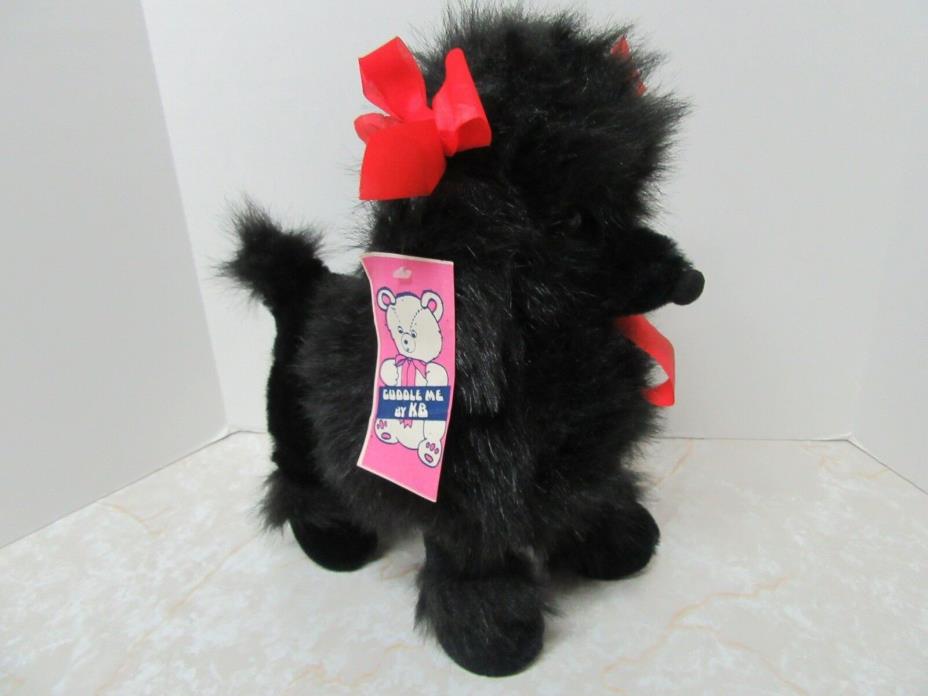 Vintage Cuddle Me By KB Black Poodle Puppy Dog Plush Stuffed Animal K.B. Bros