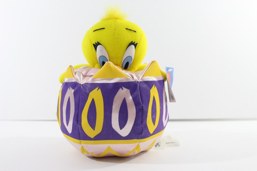 New Play By Play Looney Tunes Easter Baby Tweety Bird Toy Purple Egg Plush 1997