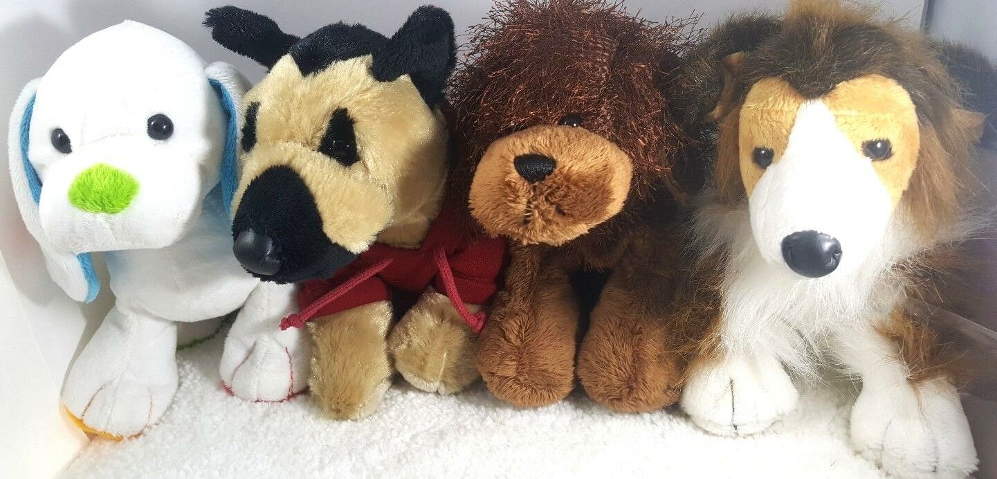 Ganz Webkinz Lil Kinz Lot NO CODE 4 Signature Plush Stuffed Animal Toys Dogs Dog