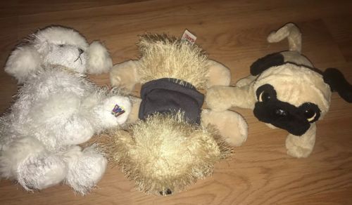 Webkinz Ganz Plush Mini Lot Pug Golden Retriever Poodle Dog Retired