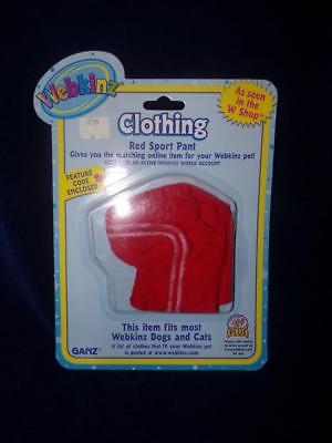 RED SPORT   PANTS-  fits most WEBKINZ cat dog pet CLOTHING new