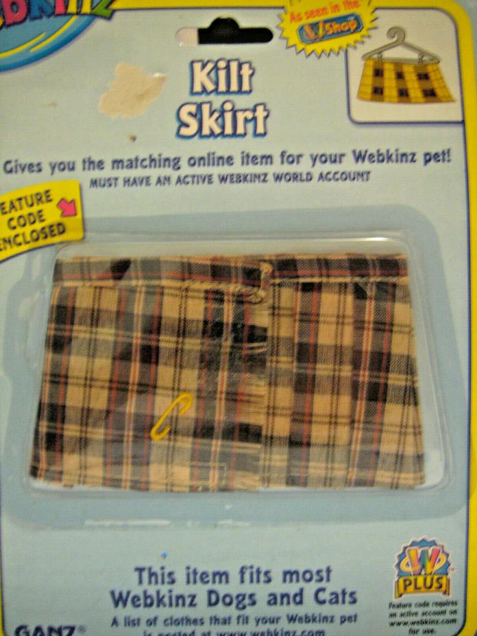 KILT SKIRT Webkinz Clothing Fits Most Dogs and Cats Code NIP