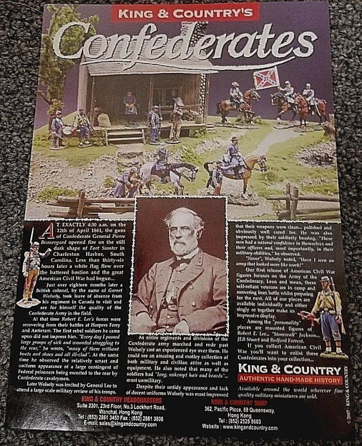 RARE King & Country's Confederates Brochure (2007) One-Page