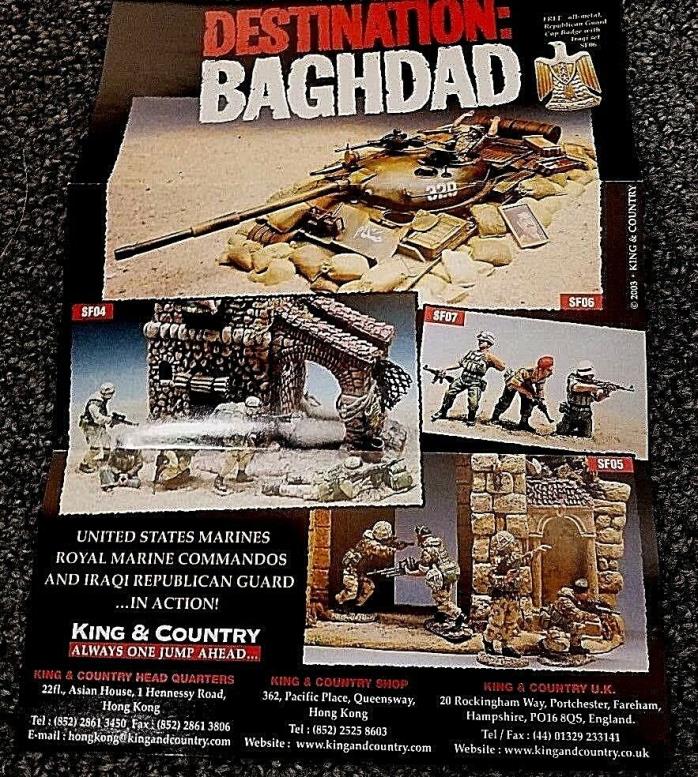 RARE King & Country's Destination Baghdad Brochure (2003) 2 Pages-Back-to Back