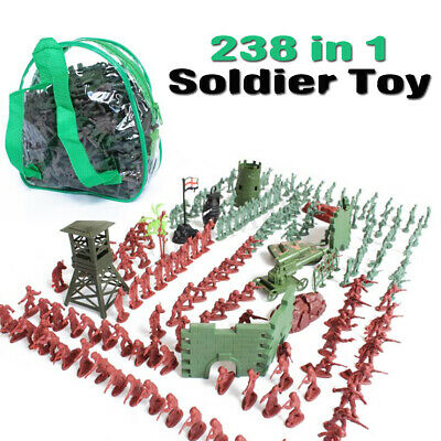 238 Pcs Military Plastic Toy Soldiers Army Men 4cm Figures Accessories Play