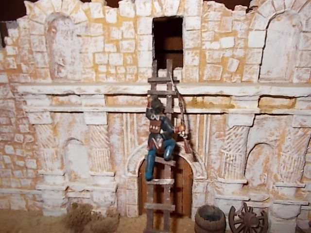 1:32 Alamo Painted Plastic Soldiers and Wood & Plaster Buildings