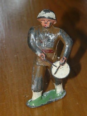Vintage Lead Manoil Soldier Drummer with Vertical Drum Toy Figure