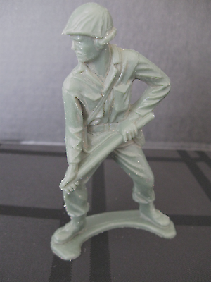 TIM-MEE TOY Vintage Army Military Soldier with Metal Detector Plastic Green