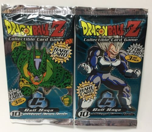 Dragon Ball Z CCG Lot of Two Cell Saga Unlimited Booster Packs New Sealed TCG