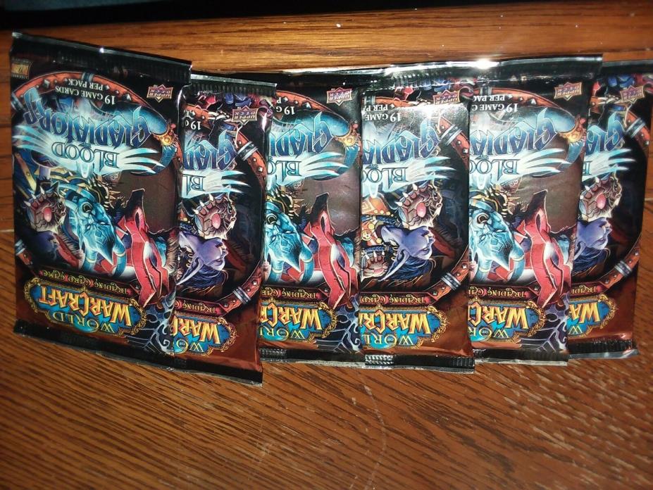 6 Blood of Gladiators World of Warcraft TCG Sealed Booster Packs WoW poss loot?