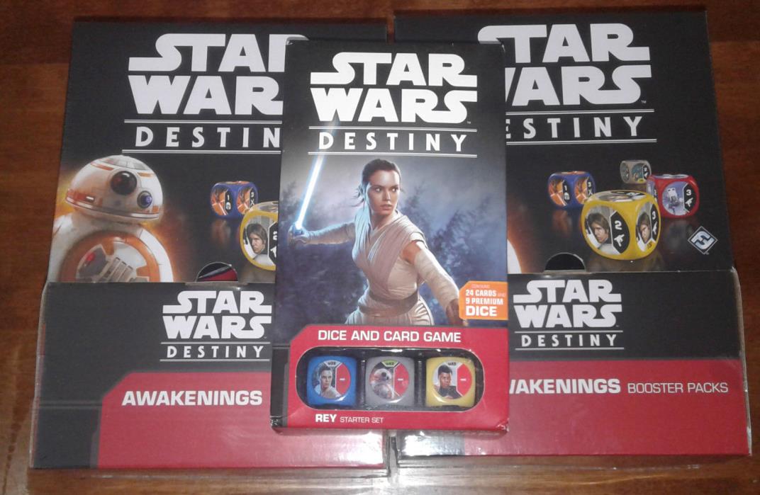 Star Wars Destiny - Awakenings Booster Box x2, Rey Starter! New and Sealed!